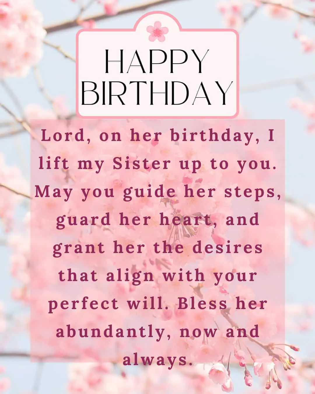 birthday prayer for sister in law