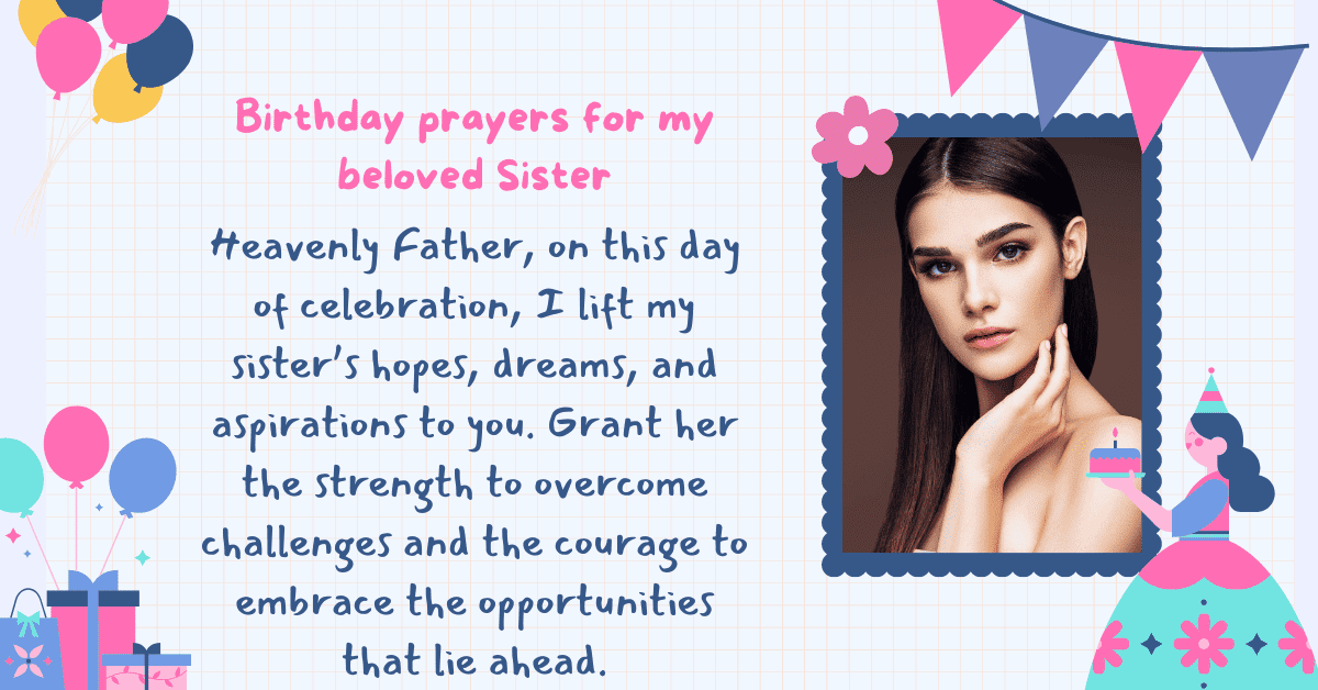 birthday prayer to my sister