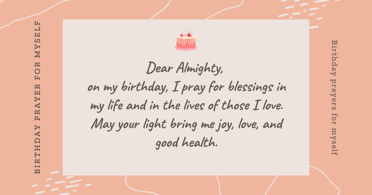 birthday prayer to myself