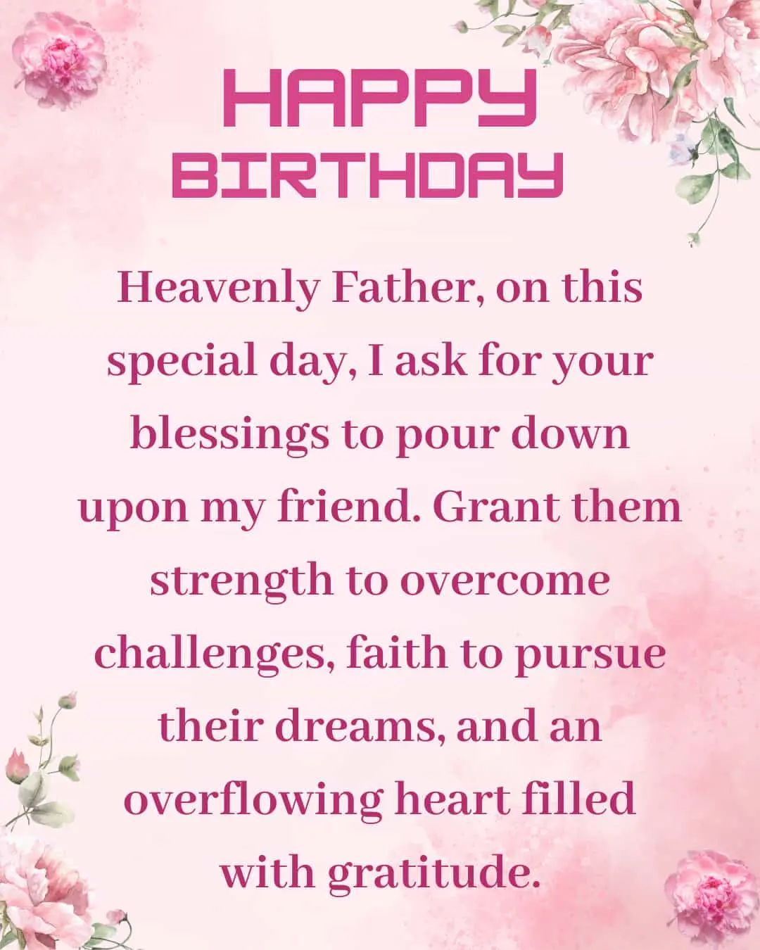 christian birthday prayer for friend