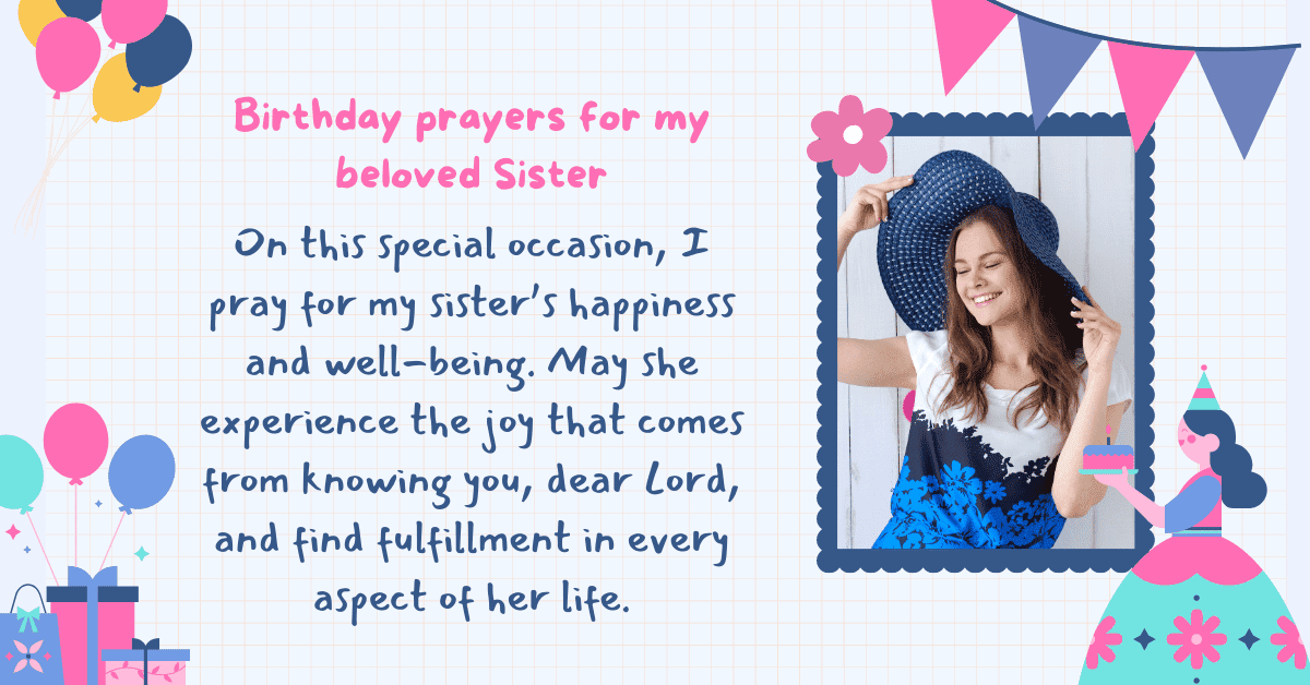happy birthday prayer to my sister