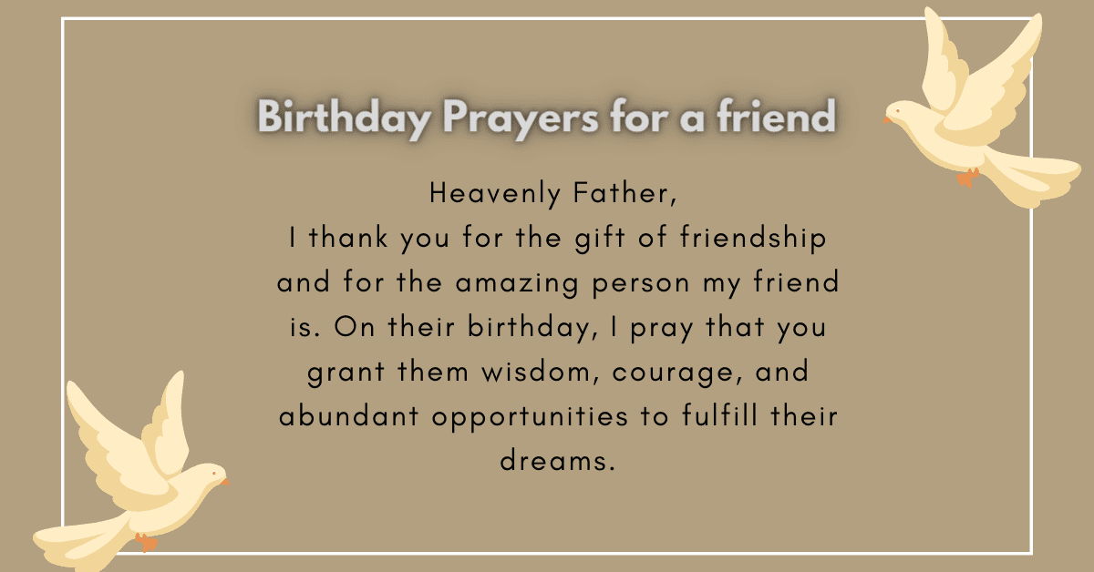 prayer for a friend birthday