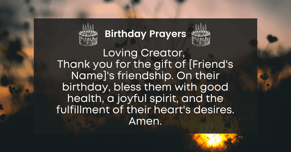short birthday prayer for a female friend