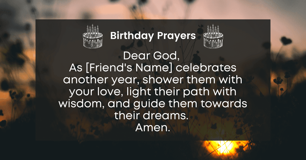 short birthday prayer for a friend