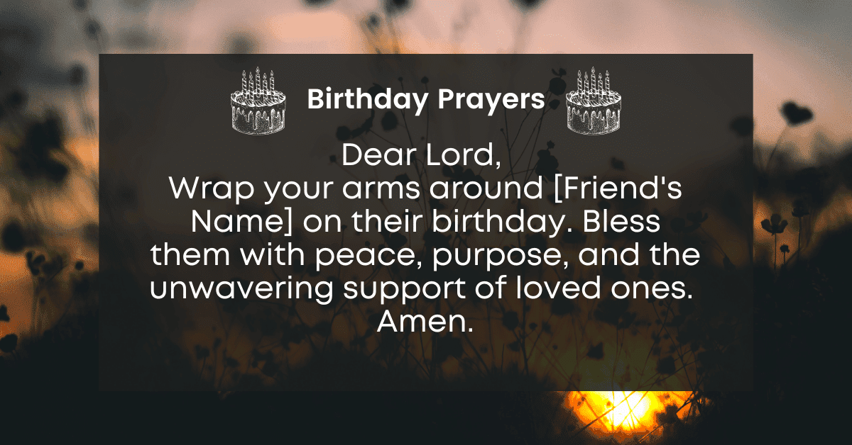 short birthday prayer for a male friend