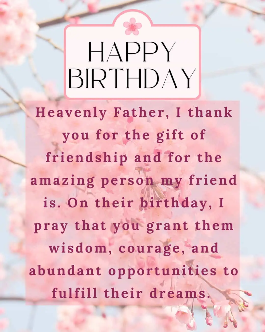 short birthday prayer for friend