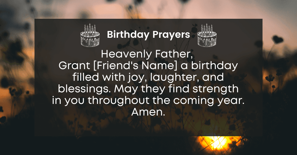short birthday prayer for friend