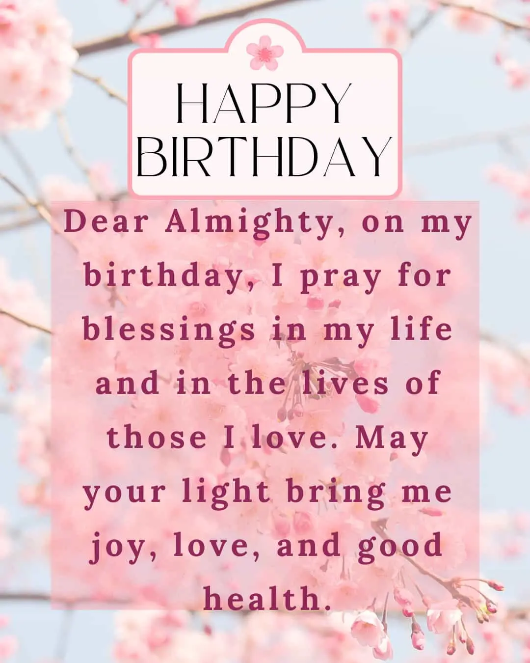 short birthday prayer for myself
