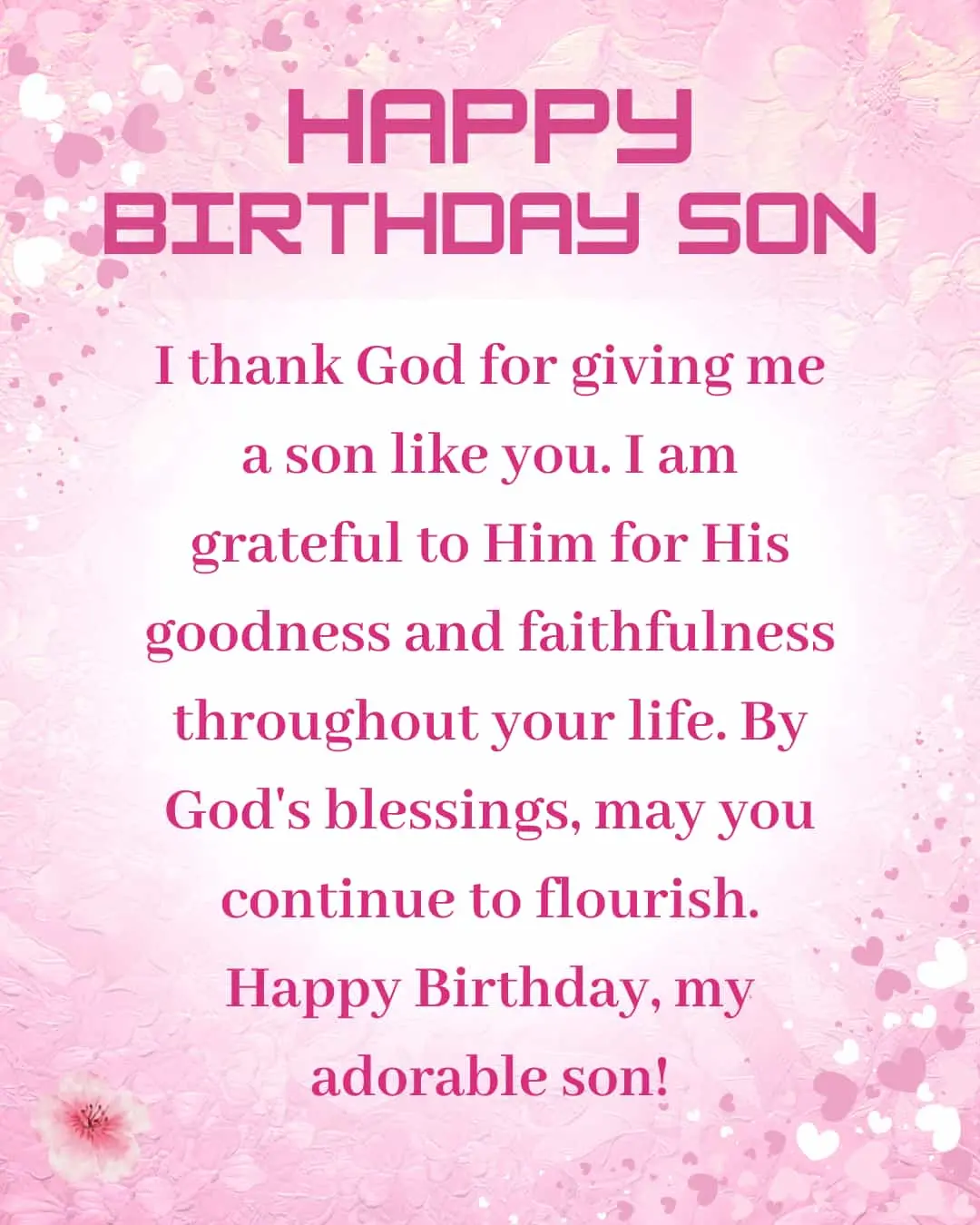short birthday prayer for son