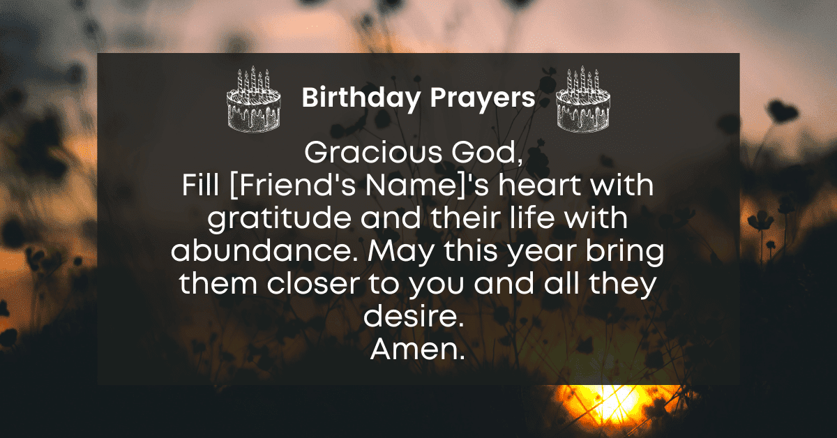 short birthday prayer to a friend