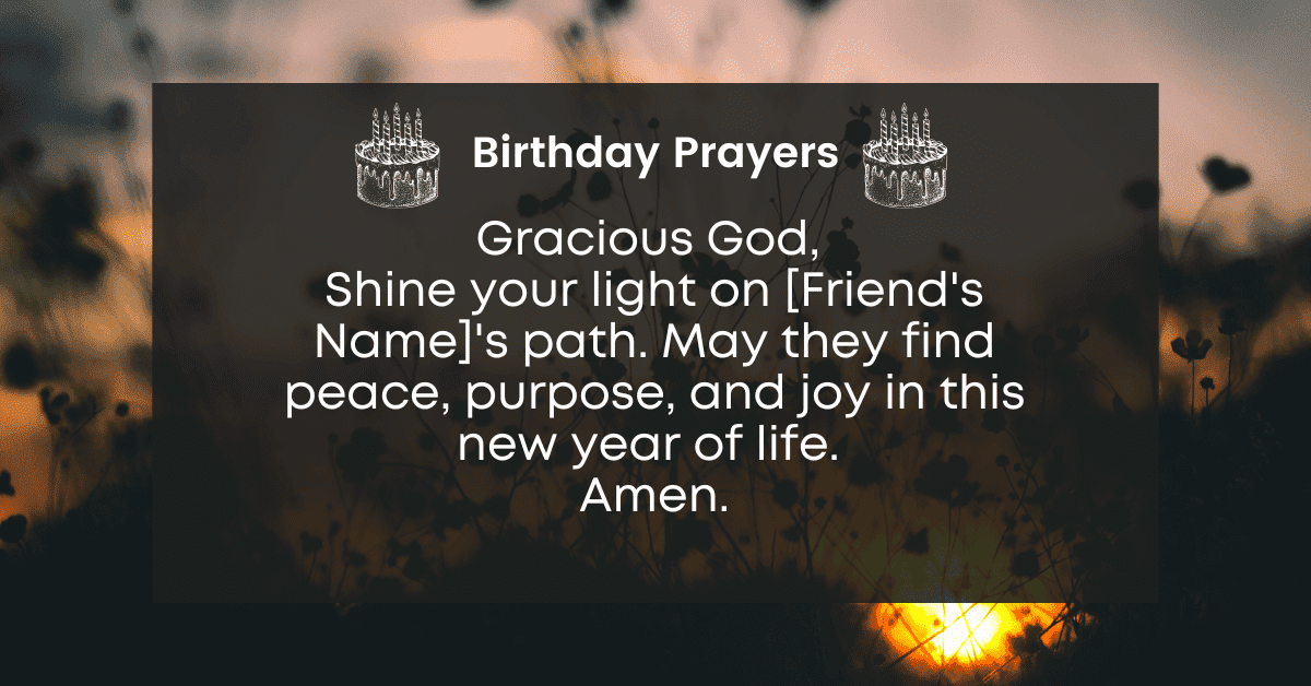 short happy birthday prayer to a friend