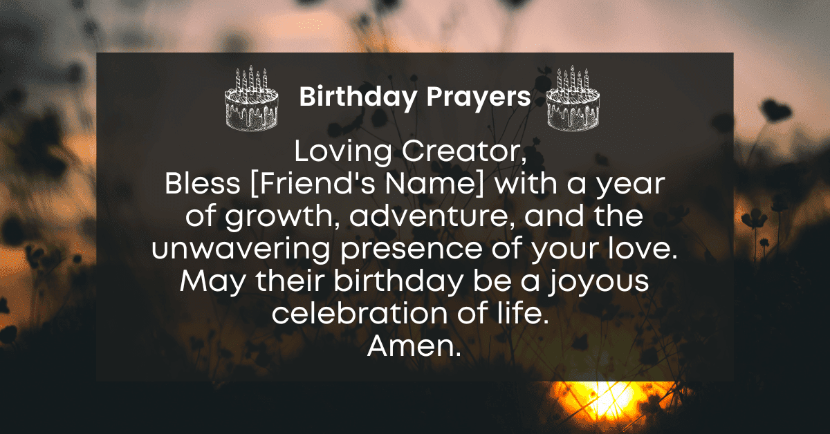 short prayer birthday message for a friend