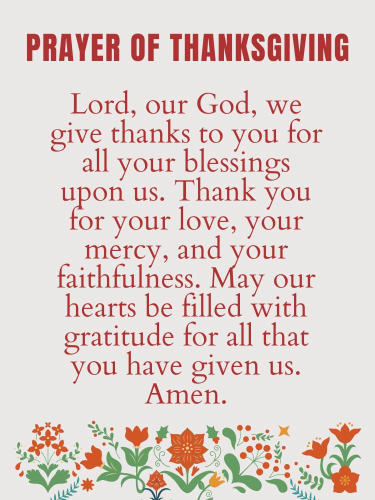 Thanksgiving prayers to god