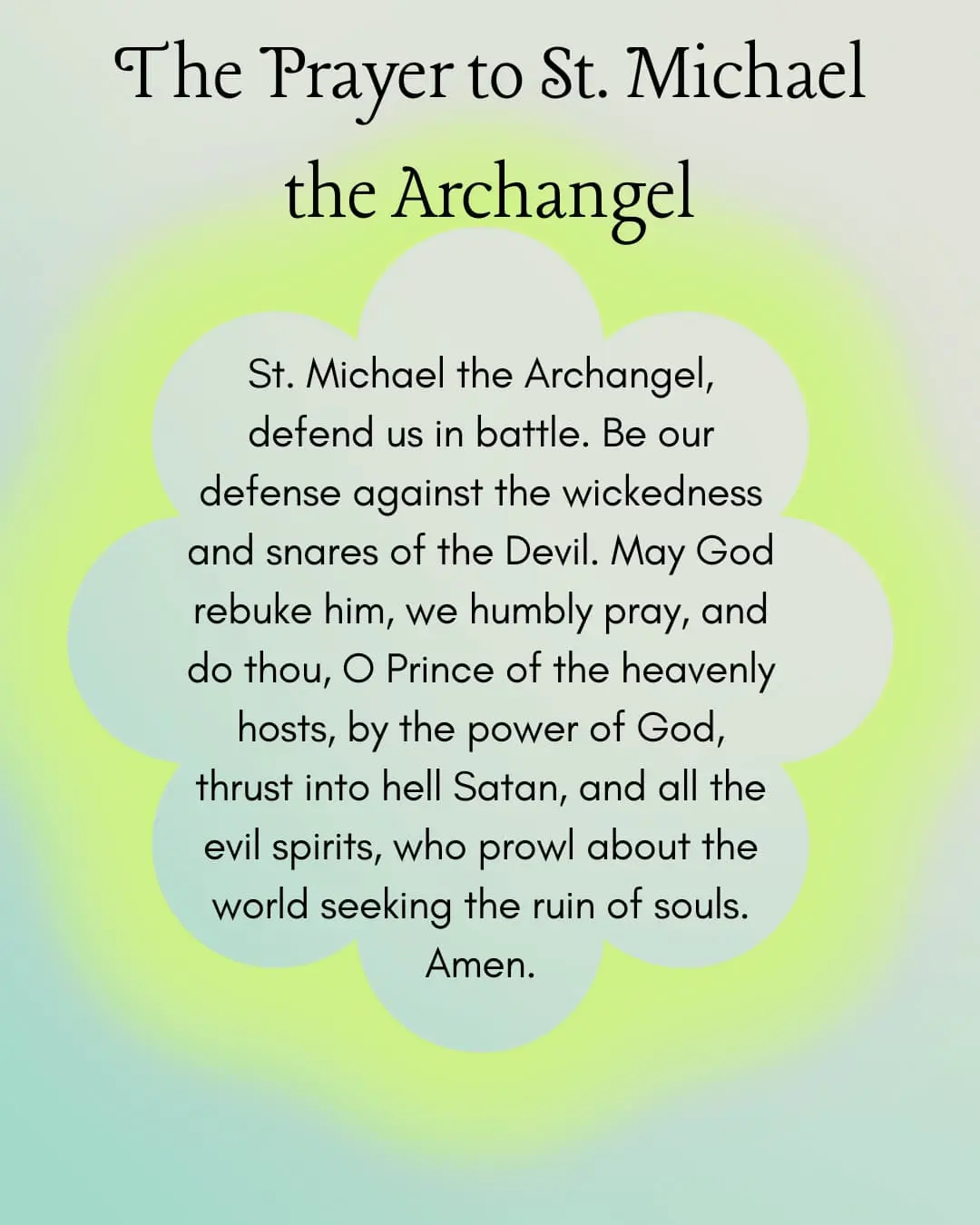 Catholic prayer against black magic
